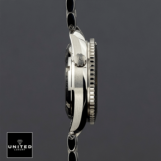 Omega Seamaster Planet Ocean 232.30.42.21.01.001 Black Dial Super Accurate Clone omega seamaster planet ocean steel 232 30 42 21 01 001 black dial right side Omega Seamaster Stainless Steel Case Replica grey background