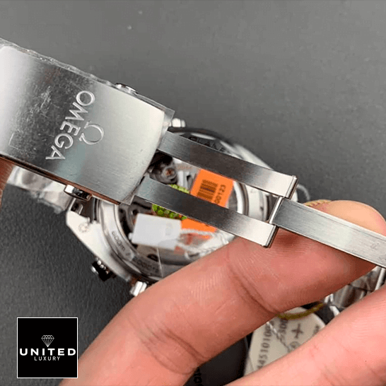 Omega Seamaster 232.32.46.51.01.003 Black Dial Replica omega seamaster planet ocean steel 232 30 46 51 01 001 black dial clips Omega Seamaster Planet Ocean Stainless Steel Clasp Replica opened clasp