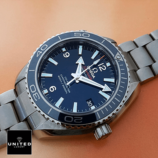 Omega Seamaster Planet Ocean 232.90.42.21.03.001 Blue Dial Near Original Replica omega seamaster planet ocean steel 232 90 42 21 03 001 blue dial replica right side Omega Seamaster 232_90_42_21_03_001 Blue Dial Steel Replica rose background