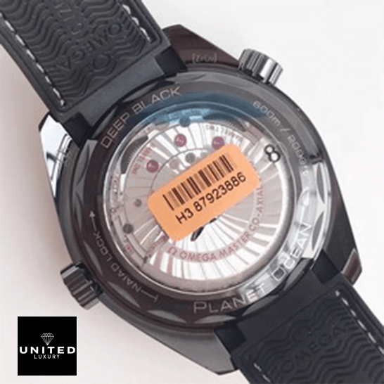 Omega Seamaster 215.92.46.22.01.001 "Deep Black" 1:1 Clone Edition omega seamaster planet ocean steel ceramic 215.92.46.22.0 man Omega Deep Black Steel Case Replica upside view