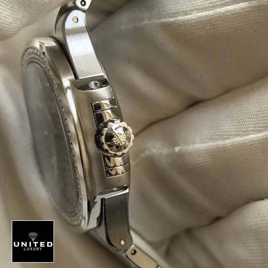 Patek Philippe Nautilus Ladies 7018/1A Elite Clone Edition patek philippe nautilus 70181A replica rightside Patek Philippe Nautilus 70181A Stainless Steel Case Replica side view