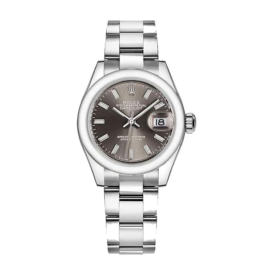rolex-datejust-28mm-279160-steel-automatic-dark-grey-dial Rolex Lady-Datejust 279160 Dark Grey Dial Ultimate Clone Quality - Image 1