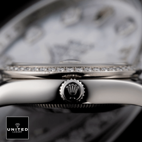 Rolex Datejust 178384 "Diamond Dial" Premium Clone Rolex Datejust White Gold 178384 Replica Crown / Push Button