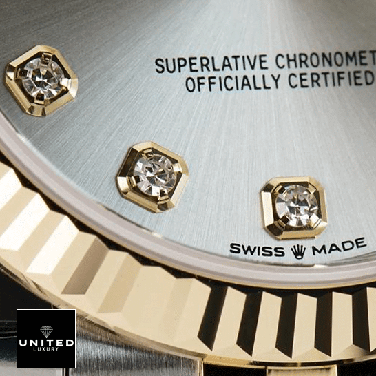 Rolex Datejust 278273 "Two-Tone" Perfect Duplicate 1:1 Rolex Datejust 278273-0020 Replica Slate Color Dial with Diamonds Fluted Bezel