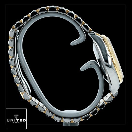 Rolex Datejust 278273 "Two-Tone" Perfect Duplicate 1:1 Rolex Datejust 278273-0020 Replica Left Side Stainless Steel Case Fluted Gold Bezel