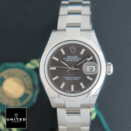 Rolex Lady-Datejust 279160 Dark Grey Dial Ultimate Clone Quality Rolex 279160 Datejust Grey Dial Oyster Replica superlatıve certıfıed card