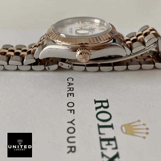 Rolex Lady-Datejust 279171-0021 "Jubilee" First-Class Clone Rolex Datejust 279171 Rose Gold Crown Pusher Rigth Side