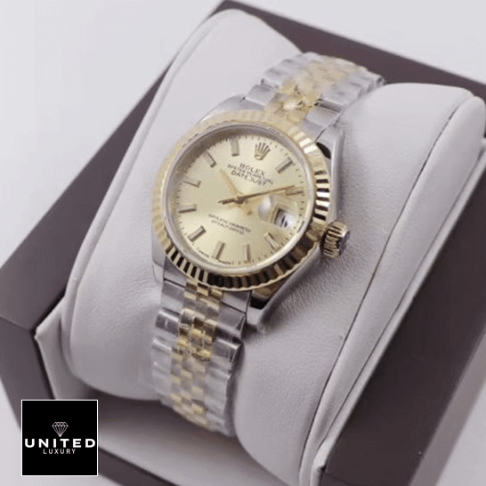 Rolex Datejust 279173 Champagne Replica Rolex Datejust 279173 Steel Yellow Gold Replica on the box