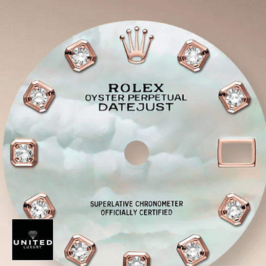 Rolex Lady-Datejust 279381RBR Everose Gold Sundust Diamond High-End Replica 1:1 Rolex Datejust 279381RBR Mother Of Pearl with Diamond Set Dial Replica