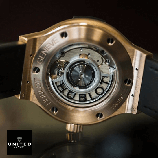Hublot Classic Fusion King Gold 511.OX.1181.LR Replica hublot classicfusion 511.OX .1181.LR replica back Hublot Geneve 511.OX_.1181.LR Classic Fusion Gold Case Replica upside view