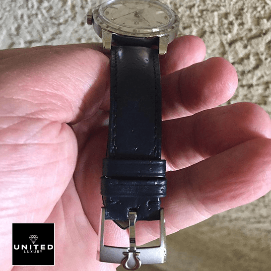 Omega Seamaster 1948 Central Seconds 511.13.38.20.02.001 First-Class Clone omega seamaster 511.13.38.20.02.001 replica bracelet Omega Seamaster 511.13.38.20.02.001 Leather Black Bracelet Replica on the hand