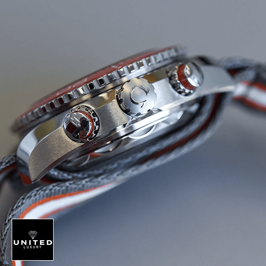 Omega Seamaster Planet Ocean 215.32.46.51.99.001 "Grey" Premium Duplicate Edition omega seamaster planet ocean 215.32.46.51.99.001 replica rigtside Omega Seamaster Stainless Steel Crown Push Button Replica crown on the logo