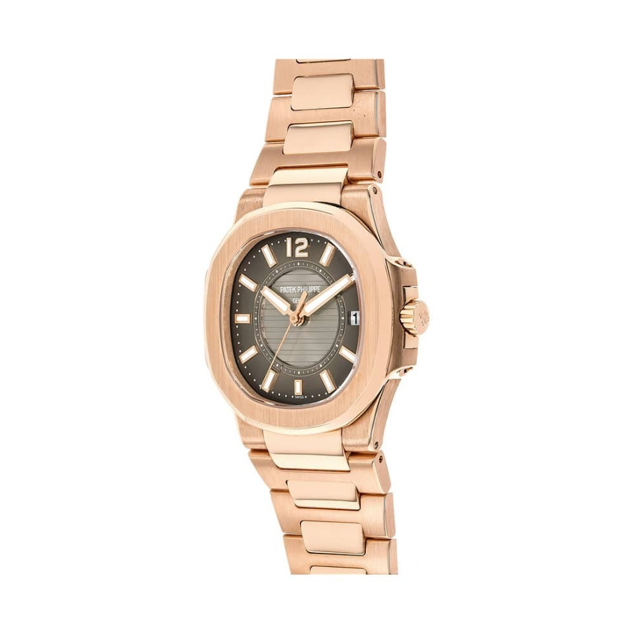 Patek Philippe Nautilus 7011/1R "Rose Gold" Exact Duplicate Quality patek 7011 1r 010 replica 2 Patek Philippe Black Dial Gold Bezel Replica in the box