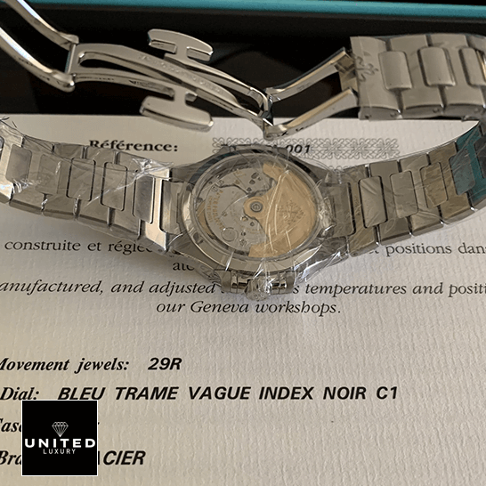 Patek Philippe Nautilus 7118/1A Ladies Perfect Duplicate 1:1 patekphilippe nautilus 71181A 001 replica back Patek Philippe Nautilus 71181A-001 Stainless Steel Clasp Replica closed clasp