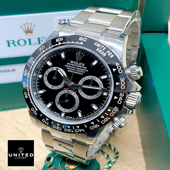 Rolex Daytona 116500LN "Panda Dial" True Clone 1:1 rolex daytona 116500LN stainless steel black dial oyster replica man unitedluxurynet 1 Rolex Daytona 116500ln-0002 Stainless Steel Black Dial Oyster Replica
