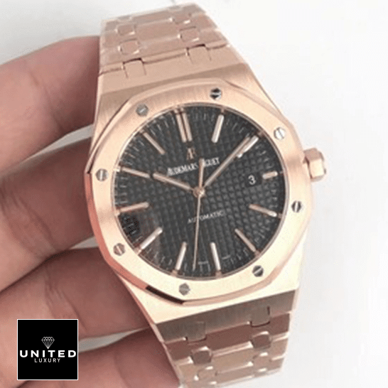 Audemars Piguet Royal Oak 15400OR.OO.1220OR.01 Perfect Clone Quality audemars piguet royal oak rose gold 15400OR.OO .1220OR.01 black dial Audemars Piguet Royal Oak Rose Gold 15400OR.OO_.1220OR.01 Replica
