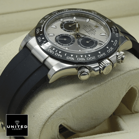 Rolex Daytona "Ghost" 116519LN "White Gold" Premium Replica 1:1 Rolex Daytona White Gold116519LN-0024 Black Rubber Bracelet Replica