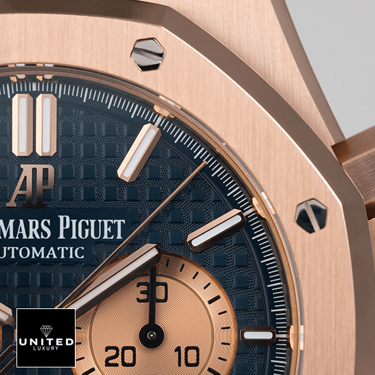 Audemars Piguet Royal Oak 26331OR.OO.1220OR.01 Premium Super Clone audemars piguet royal oak grande tapisserie dial 26331OR.OO .1220OR.01 dial Audemars Piguet Royal Oak Grande Blue Dial Replica close analog view