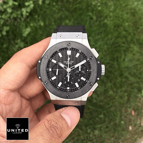Hublot Big Bang "All Black" Timepiece 301.CI.1770.RX Near Original Replica hublot big bang steel ceramic man301 2 Hublot Big Bang Steel Ceramic Black Dial Replica grass background