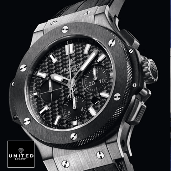 Hublot Big Bang "All Black" Timepiece 301.CI.1770.RX Near Original Replica hublot big bang steel ceramic unitedluxury man301 1 Hublot Big Bang Steel Ceramic Black Dial Replica black background