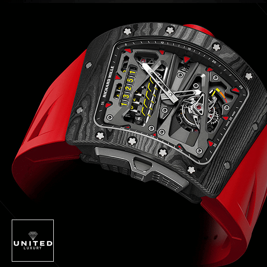 Richard Mille RM 70-01 "Tourbillon" Perfect Clone Edition rm 70 Richard Mille RM70-01 Red Rubber Bracelet Replica black background