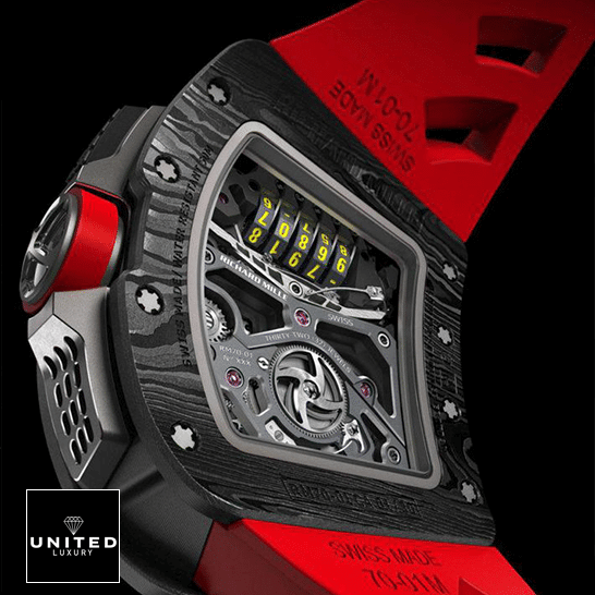 Richard Mille RM 70-01 "Tourbillon" Perfect Clone Edition rm 70 Richard Mille RM70-01 Carbon Black Case Replica upside view
