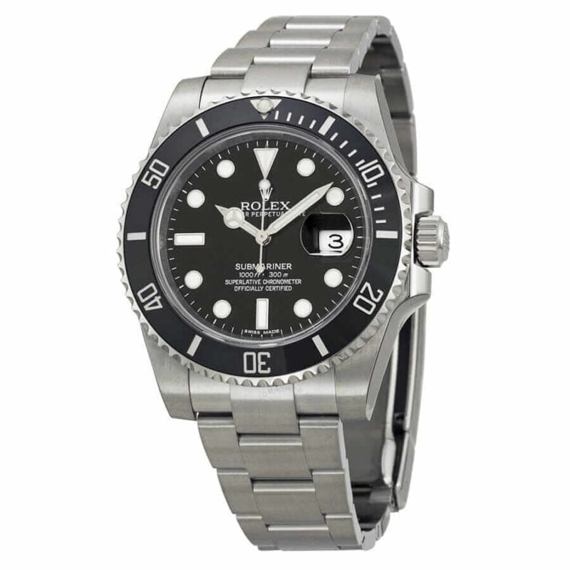 Home rolex oyster perpetual submariner black dial black cerachrom bezel steel mens watch 116610ln