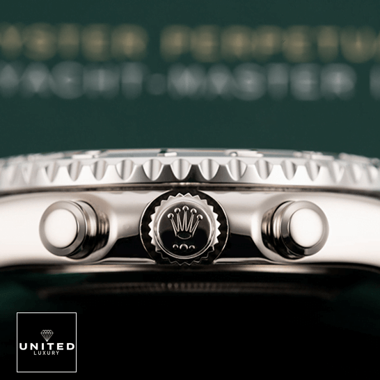 Rolex Yacht-Master II 116689 White Gold 1:1 Master Replica rolex yacht master 116689 0001 replica rightside Rolex Yatch Master 116689-0001 Stainless Steel Replica Crown / Push Button