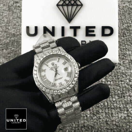 Rolex Day-Date II Diamond-Set Timepiece 218239 True Clone 1:1 Rolex Day-Date II 218239 Iced Out Replica