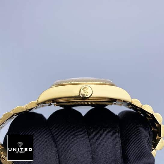 Rolex Datejust "Ivory Dial" 228239 High-End Clone Quality aq12 Rolex Day-Date 40 228239 Gold Case Right Side Crown Pusher Replica