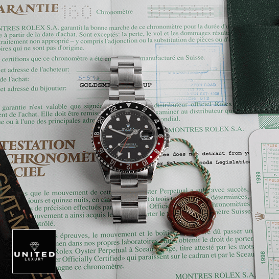 Rolex GMT-Master II 16710 "Coke" True Clone 1:1 rolex gmt master II red amp black bezel black dial 16710 oyster dial Rolex GMT-Master II Coke 16710 Black & Red Bezel Replica on the warranty certificate