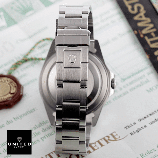 Rolex GMT-Master II 16710 "Coke" True Clone 1:1 rolex gmt Rolex GMT-Master II Coke 16710 Replica Backside Oyster Bracelet Fold Clasp on the Rolex logo