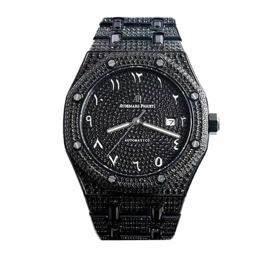 audemars-piguet-royal-black-diamonds-with-arabic-dial-a160m266-replica-1 Audemars Piguet Royal Oak A160M266 "Diamond" Exclusive Clone 1:1 - Image 1