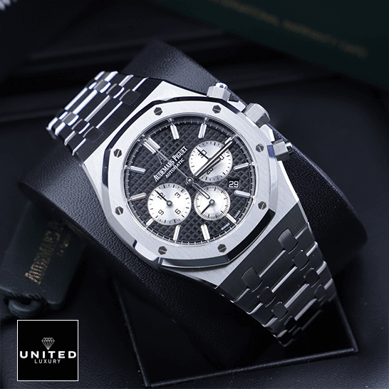 Audemars Piguet Royal Oak Chronograph 26331ST "Black Dial" Next Level Replica audemars piguet royal oak selfwinding 26331ST.OO .1220ST.02 replica left unitedluxurynet 1 Audemars Piguet 26331ST.OO_.1220ST.02 Black Dial Replica in the black box