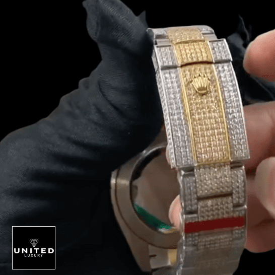 Rolex Datejust 116300 "Arabic Dial" Exact Duplicate Quality rolex_datejust_two_tone_yellow_gold_arabic_dial_iced_out_116300_clips