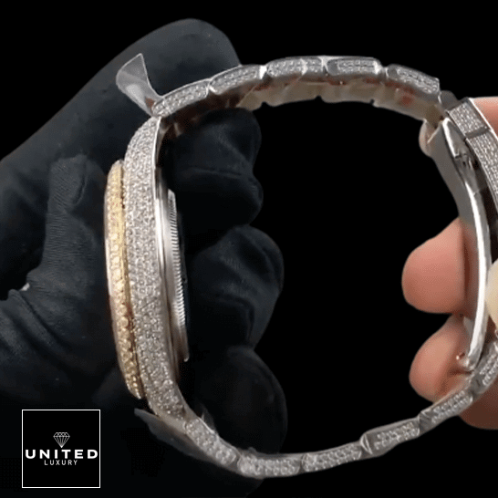 Rolex Datejust 116300 "Arabic Dial" Exact Duplicate Quality Rolex Datejust Diamond Two Tone 116300 Replica on-hand view