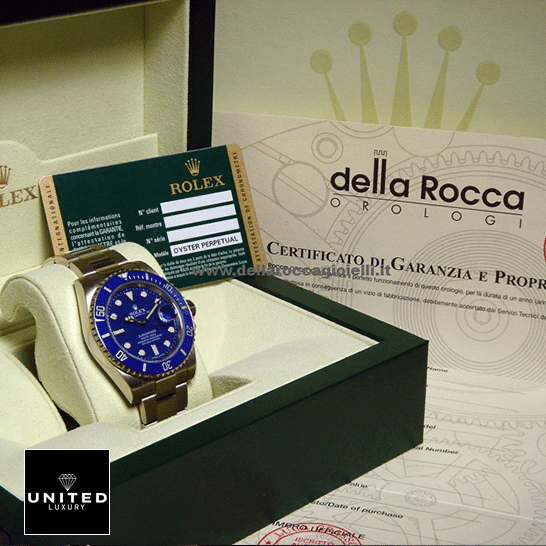 Rolex Submariner Date 116619 "Smurf" Perfect Duplicate Edition Rolex Submariner 116619lb-0001 Replica & Guarantee Card in the Rolex Box