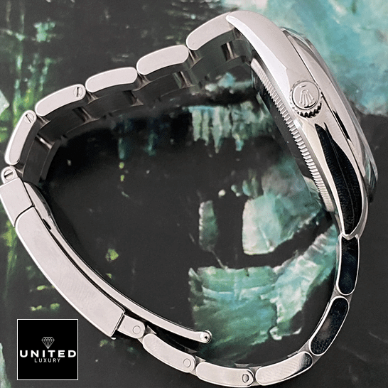 Rolex Datejust 134300 Oyster Perpetual "Pistachio Dial" Ultra Clone 1:1 Rolex Oyster Perpetual 126000 Stainless Steel Case Replica Right Side Steel Crown Pusher