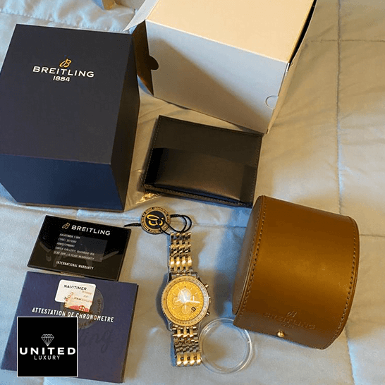 Breitling Navitimer B01 Chronograph AB0121211B1A1 "Black Dial" Premium Duplicate Edition breitling navitimer AB0127211B1A1 replica Breitling Navitimer AB0127211B1A1 Replica next to warranty card