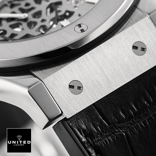 Hublot Classic Fusion 505.NX.0170.LR "Skeleton Dial" Top Replica 1:1 hublot classicfusion 505.nx .0170.lr replica steel Hublot Classic Fusion 505.nx_.0170 Black Leasther Bracelet Replica steel case