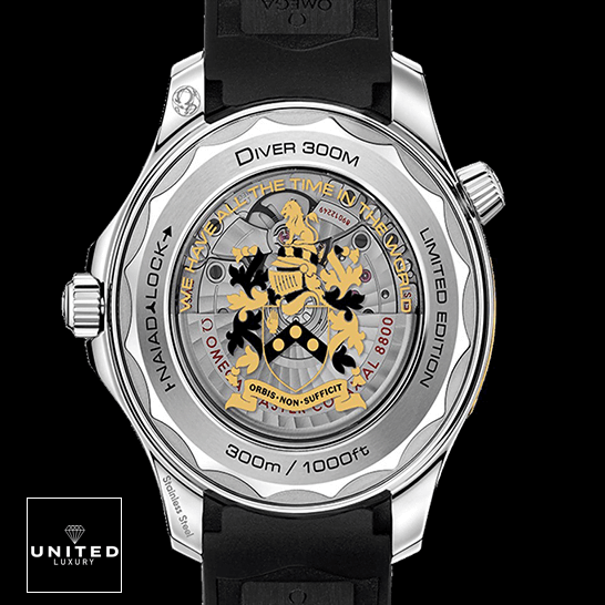 Omega Seamaster Aqua Terra 220.10.41.21.03.001 "Master Chronometer" Ultra Accurate Clone Omega Seamaster Diver 300m Stainless Steel Replica upside view black background