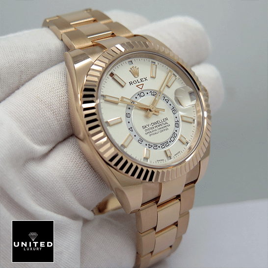 Rolex Sky-Dweller 326935 "Everose Gold" Swiss Super Clone Rolex Sky-Dweller Rose Gold 326935-0005 Oyster Replica