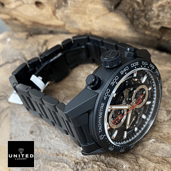TAG Heuer Carrera 01 CAR2090.BH0729 "Black Skeleton" Top Grade Clone 1:1 Tag Heuer Carrera Black Stainless Steel Bracelet Replica crown / push button