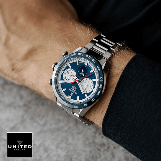 TAG Heuer Carrera Chronograph CBG2016.BA0616 "Blue Dial" High-End Clone Quality tag heuer carrera automatic chronograph CBN2A1E hand Tag Heuer Carrera Blue Dial Red Second Han Replica on the wrist