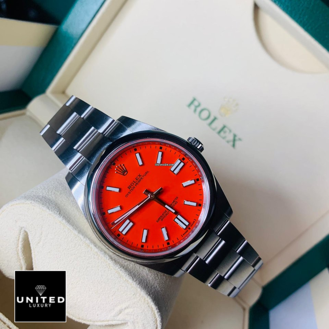 Rolex Oyster Perpetual 126000 "Coral Red Dial" Ultra Detailed Clone Yeni Proje 2 19 Yeni Proje (2)