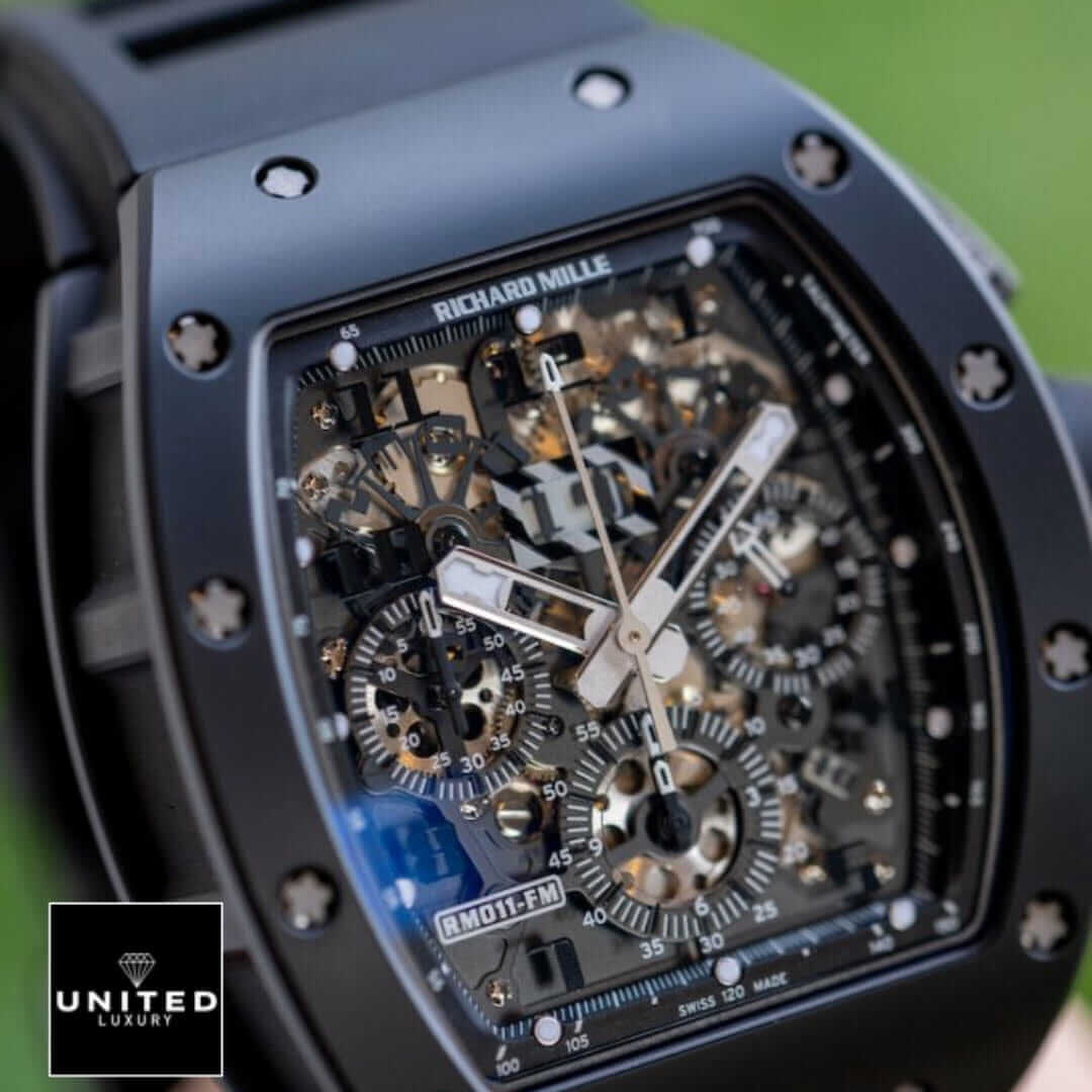 Richard Mille RM 011 "Flyback Chronograph" Ultra Accurate Clone Yeni Proje 3 20 Richard Mille Black Dial Replica close view