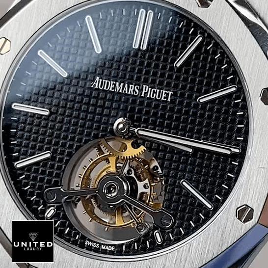 Audemars Piguet Royal Oak Tourbillon 26522CE "Black Ceramic" True Clone 1:1 Audemars Piguet Royal Oak Black Dial Tourbillion Replica close analog view