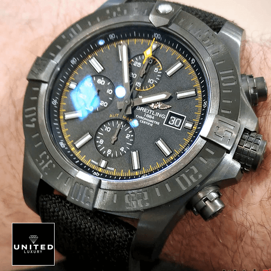 Breitling Super Avenger II M133711A/BF30 "Black Steel" Luxury Clone Quality breitling super avenger M133711ABF30 replica wrist breitling Super Avener M133711ABF30 Black Dial Replica on the man wirst