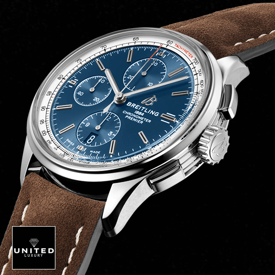 Breitling Premier B01 Chronograph A13315351C1P2 "Blue Dial" Masterpiece Replica Breitling Premier Automatic Chronograph A13315451C1P2 Blue Dial Replica black background