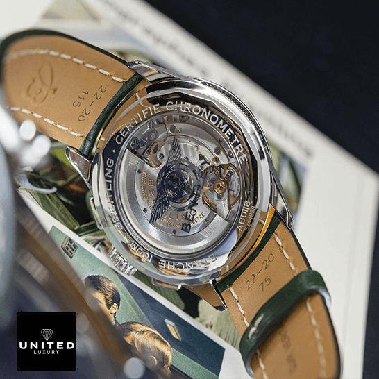 Breitling Premier B01 Chronograph AB0118A11L1X1 "Green Dial" Precision Duplicate 1:1 Breitling Premier Steel Case Replica upside view on the box